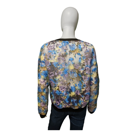 Tildon Sheer Embroidered Floral Top Multi L - Picture 3 of 7